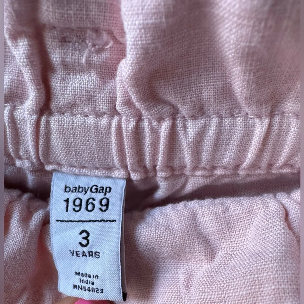 GAP Girls Light Pink Paperbag Waist Jogger Pants NWT Size 3T Tie Belt